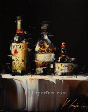 Wine in black 2 Kal Gajoum by knife Oil Paintings